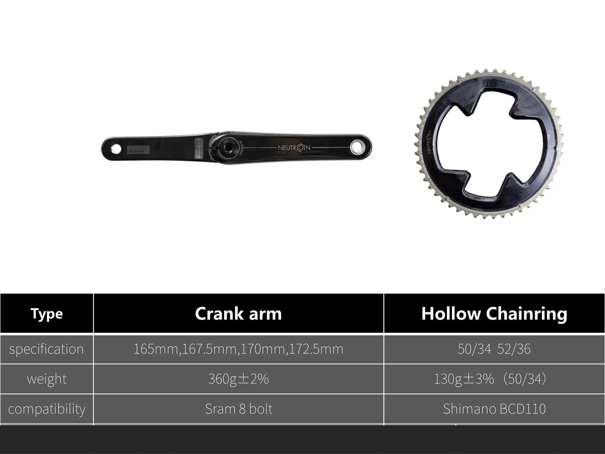 NEUTRON CARBON CRANK (Made by FAR SPORTS) + MAGENE POWER METER